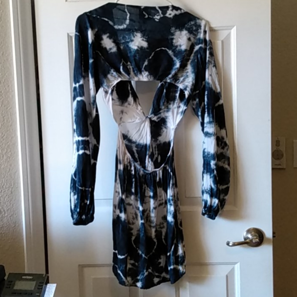 Open back Blu moon tie dye mini dress xs - Picture 14 of 16